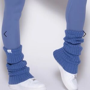 Bombshell Lux Blue Knit Leg Warmers